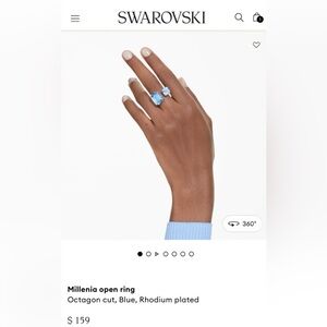 Swarovski Double Blue Crystal Statement Ring